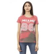 Korte Mouw Ronde Hals T-shirt Trussardi , Pink , Dames