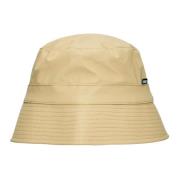 Zand Bucket Hat met PU Fabric Rains , Beige , Unisex