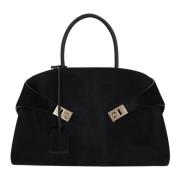 Zwarte handtas met gouden hardware Salvatore Ferragamo , Black , Dames