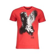 Print Logo Ronde Hals T-Shirt Cavalli Class , Red , Heren