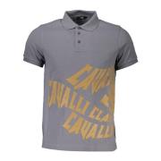 Grijze Polo Shirt Korte Mouwen Heren Cavalli Class , Gray , Heren