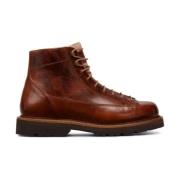 Bruin Leren Veterschoenen Brunello Cucinelli , Brown , Heren