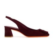 Bourgondische suède pumps 5,5 cm hak Santoni , Red , Dames