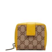 Pre-owned Canvas wallets Gucci Vintage , Beige , Dames