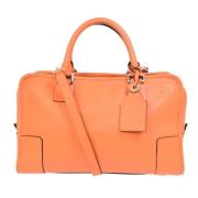 Pre-owned Leather handbags Loewe Pre-owned , Orange , Dames