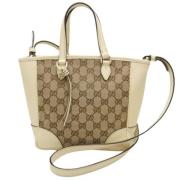 Pre-owned Canvas gucci-bags Gucci Vintage , Beige , Dames