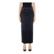 Lange Denim Rok Liu Jo , Black , Dames