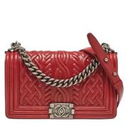 Pre-owned Leather chanel-bags Chanel Vintage , Red , Dames