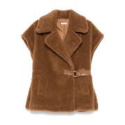 Bruine Faux-Shearling Double-Breasted Jas Liu Jo , Brown , Dames