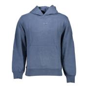 Blauwe hoodie met print en logo Calvin Klein , Blue , Heren