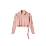 Roze Geribbelde Crop Top Coltrui Mar De Margaritas , Pink , Dames