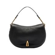 Elegante Twist Lock Leren Tas Coccinelle , Black , Dames