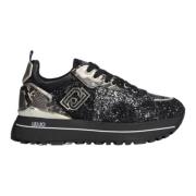 Zwarte Glitter Platte Schoenen Liu Jo , Black , Dames