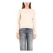 Geborduurde logo crewneck sweatshirt in katoen Dondup , Beige , Dames