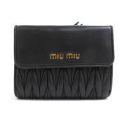 Pre-owned Leather wallets Miu Miu Pre-owned , Black , Dames