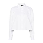 Witte Katoenen Poplin Klassieke Overhemd Pinko , White , Dames