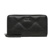 Gewatteerde PU Leren Portemonnee Calvin Klein , Black , Dames