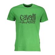 Groen T-shirt met korte mouwen en logo Cavalli Class , Green , Heren