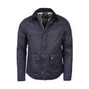 Navy Gewaxte Katoenen Jas Barbour , Blue , Heren