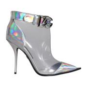 Zilveren Iridescent PVC Enkellaarzen met Gesp Dolce & Gabbana , Gray ,...