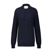 Klassieke Gebreide Poloshirt Closed , Blue , Dames