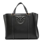 Antiek Gouden Miranda Shopper Mini Tas Pinko , Black , Dames