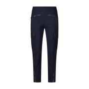 Cargo broek met leren accenten Marc Cain , Blue , Dames