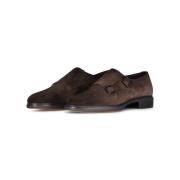 Fluwelen Monks met Gespen Santoni , Brown , Heren