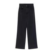 Zwarte Denim Wijde Pijp Jeans Jacquemus , Black , Dames