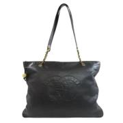 Pre-owned Leather totes Chanel Vintage , Black , Dames