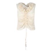 Beige Rouches Top Giuseppe Di Morabito , Beige , Dames