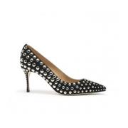 Studs leren pumps met 7,5 cm hak Sergio Rossi , Black , Dames