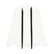 Witte Klassieke Kraag Shirt Stropdas Detail Xacus , White , Dames