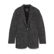 Grijze single-breasted blazer met zakken Liu Jo , Gray , Dames