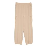 Beige Broek met Zijzakken Twinset , Beige , Dames