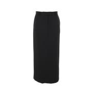 Zwarte Wol Stretch Lange Rok Alberto Biani , Black , Dames