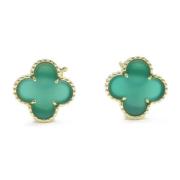 Pre-owned Yellow Gold earrings Van Cleef & Arpels Pre-owned , Green , ...