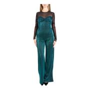 Lurex Jersey Jurk met Tule Inzet Simona Corsellini , Green , Dames