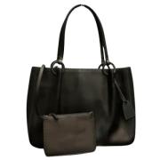 Pre-owned Leather totes Gucci Vintage , Black , Dames