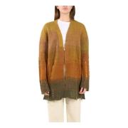 Alpaca blend cardigan met distressed details Dondup , Multicolor , Dam...