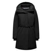 Zwarte Parka met Vaste Capuchon Invicta , Black , Dames