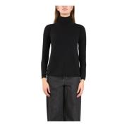 Naadloze Wollen Coltrui Set Max Mara , Black , Dames