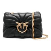 Antiek Goud Love Puff Mini Tas Pinko , Black , Dames