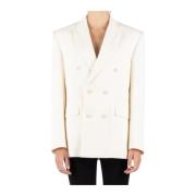 Witte Wollen Blazer Wardrobe.nyc , White , Dames