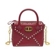 Rode Frivole Kleine Leren Handtas met Studs La Carrie , Red , Dames