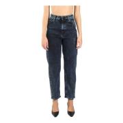 Wijde pijp jeans met lage taille Bessie model Dondup , Blue , Dames