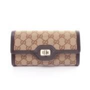 Pre-owned Canvas wallets Gucci Vintage , Beige , Dames