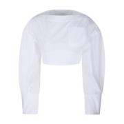 Witte Katoenen Overhemd Jas Jacquemus , White , Dames