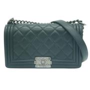 Pre-owned Leather chanel-bags Chanel Vintage , Green , Dames