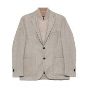 Gelaagde wollen blazer beige herenjas Corneliani , Gray , Heren